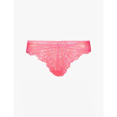 Savage X Fenty Womens  Romantic Corded Lace Brazilian Briefs In Pink