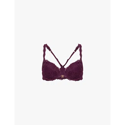 Savage X Fenty Womens Purple Persuasion Romantic Corded Lace Push-up Stretch-lace Bra