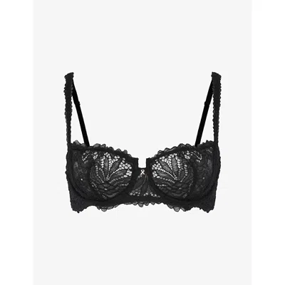 Savage X Fenty Womens  Romantic Corded Lace Unlined Balconette Bra In Black