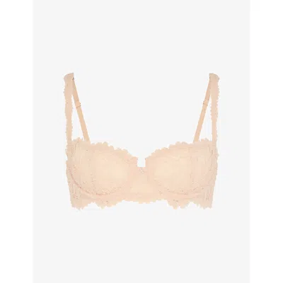 Savage X Fenty Womens  Romantic Unlined Balconette Corded Lace Bra In Brown