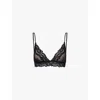 Savage X Fenty Womens Caviar Savage Dotted Mesh Stretch-lace Bra In Caviar
