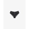 Savage X Fenty Womens Caviar Savage Not Sorry Strappy Cut-out Cheeky Lace Briefs Size Xxl-xxxxl Xxxl In Caviar