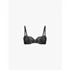Savage X Fenty Womens Caviar Savage Not Sorry Unlined Balconette Lace Bra In Caviar