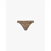 Savage X Fenty Womens Suga Beige On The Prowl Soft N' Savage Animal-pattern Stretch-woven Thong In Suga Beige On The Prowl