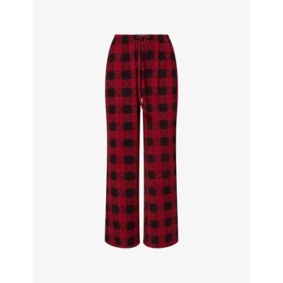 Savage X Fenty Womens  Softcore Check Modal-jersey Pyjama Bottoms In Red