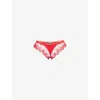 Savage X Fenty Loveline Brazillian Briefs In Timeless Red