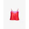 Savage X Fenty Womens  Nite Shade Lace-trim Satin Sleep Cami Top In Timeless Red
