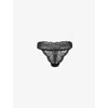 Savage X Fenty X Fenty Womens Black Caviar Soft N' Savage Lace Thong Xs