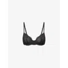 Savage X Fenty X Fenty Womens Black Caviar Soft N' Savage Unlined Lace Demi Bra In Black