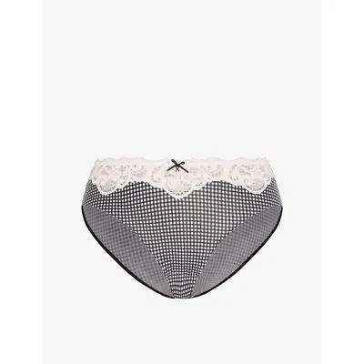 Savage X Fenty X Fenty Womens Blk Cavi Chck Effect Prt Swirly Girly Hipster Briefs Xs In Multi