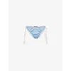 Savage X Fenty X Fenty Womens Blue/ White Flirty & Wordy Bridal Pack-of-two Briefs Xs