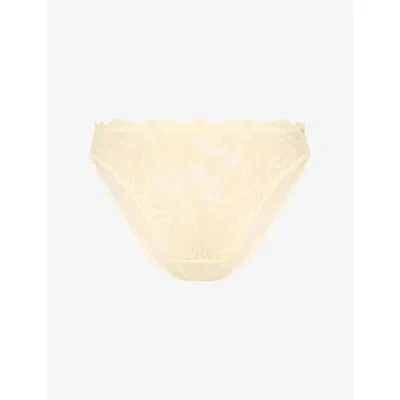 Savage X Fenty X Fenty Womens Buttercreme Lace Flow Bikini Lace Briefs In Neutral