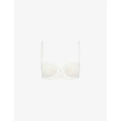Savage X Fenty X Fenty Womens Hazy White At First Sight Unlined Strapless Lace Bra