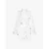 Savage X Fenty X Fenty Womens Hazy White Bridal Mrs Satin Robe Xs In White