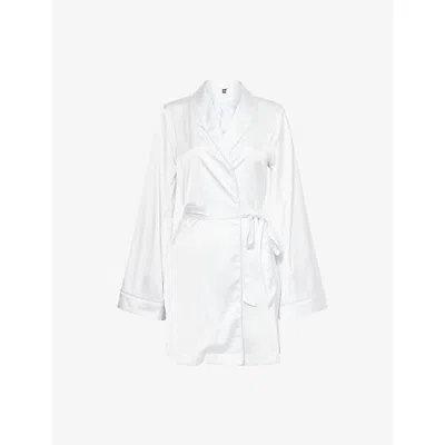 Savage X Fenty X Fenty Womens Hazy White Bridal Mrs Satin Robe Xs