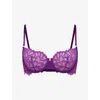 Savage X Fenty Savage Not Sorry Unlined Lace Balconette Bra In Purple