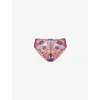 Savage X Fenty X Fenty Womens Purple Oval Mosaic Floral Stretch-lace Briefs