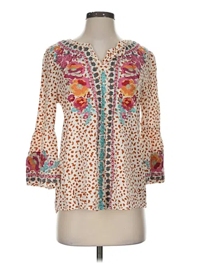 Pre-owned Savanna Jane 3/4 Sleeve Blouse In Ivory