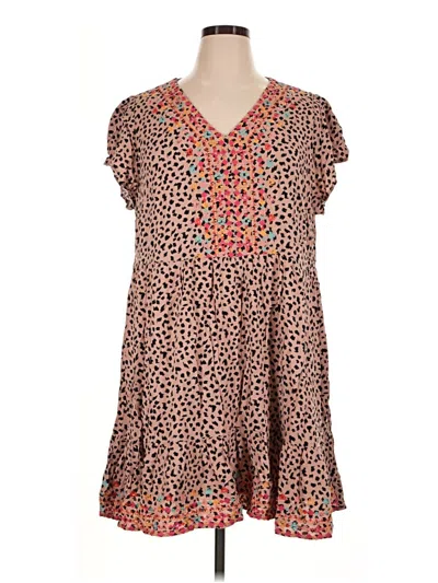 Pre-owned Savanna Jane Casual Dress In Brown