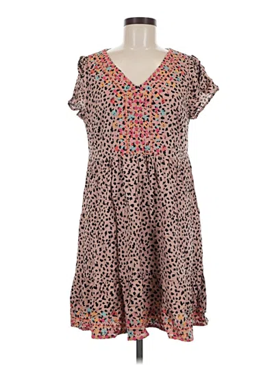 Pre-owned Savanna Jane Casual Dress In Brown