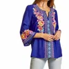 SAVANNA JANE EMBROIDERED TOP WITH BELL SLEEVES
