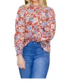 Savanna Jane Floral Delight Blouse In Red In Red