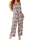 Savanna Jane Life Of The Party Floral Jumpsuit In Green In Green