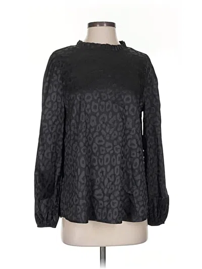 Pre-owned Savanna Jane Long Sleeve Blouse In Black