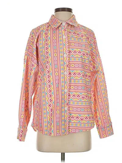 Pre-owned Savanna Jane Long Sleeve Blouse In Pink