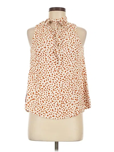 Pre-owned Savanna Jane Sleeveless Button Down Shirt In Orange