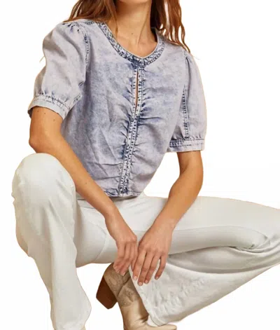 Savannah Jane Denim Girl Shirt In Blue