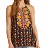 Savannah Jane Embroidered Halter Top - Plus In Multi In Orange
