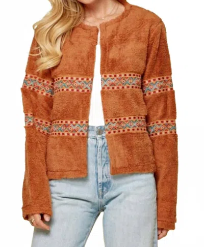 Savannah Jane Harley Sherpa Jacket In Rust In Multi
