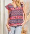 Savannah Jane Tessa Blouse - Plus In Pink In Pink