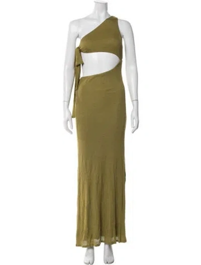 Pre-owned Savannah Morrow The Label Bamboo Long Dress In Green