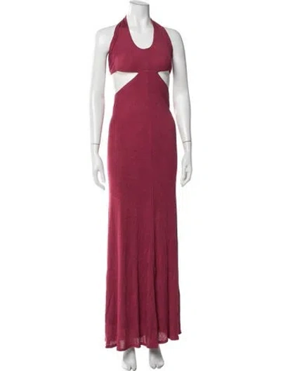 Pre-owned Savannah Morrow The Label Bamboo Long Dress In Pink