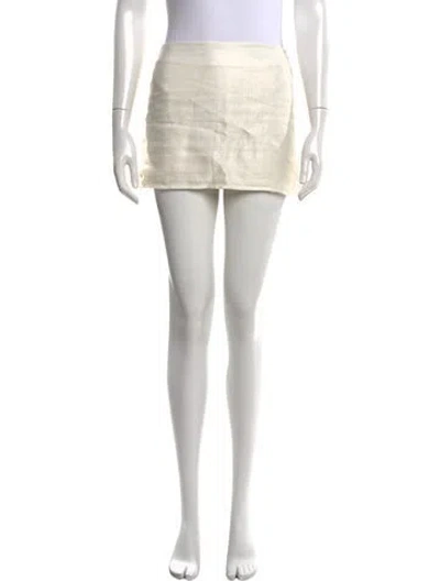 Pre-owned Savannah Morrow The Label Bamboo Mini Skirt In Metallic/white