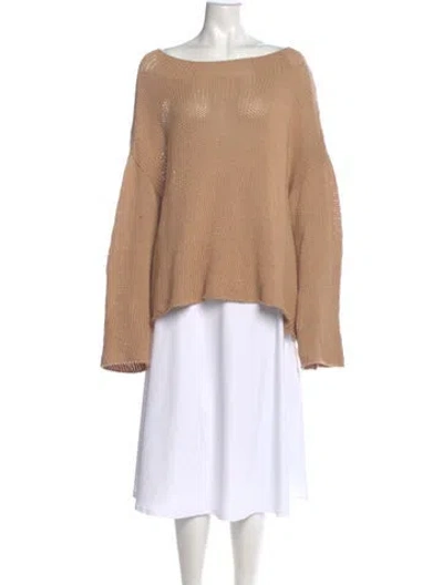 Pre-owned Savannah Morrow The Label Bateau Neckline Sweater In Neutral