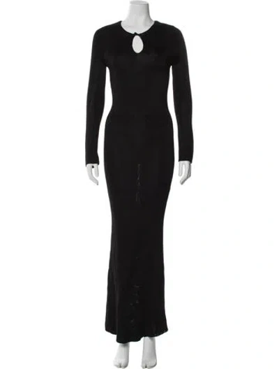 Pre-owned Savannah Morrow The Label Crew Neck Long Dress In Black
