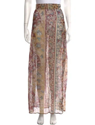 Pre-owned Savannah Morrow The Label Floral Print Long Skirt In Neutral