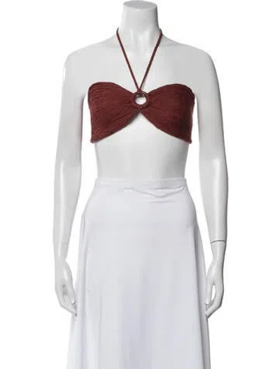 Pre-owned Savannah Morrow The Label Halterneck Sleeveless Crop Top In Multi