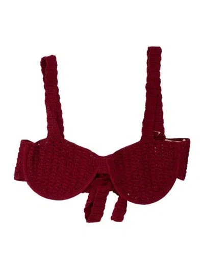 Pre-owned Savannah Morrow The Label Halterneck Sleeveless Sports Bra In Red