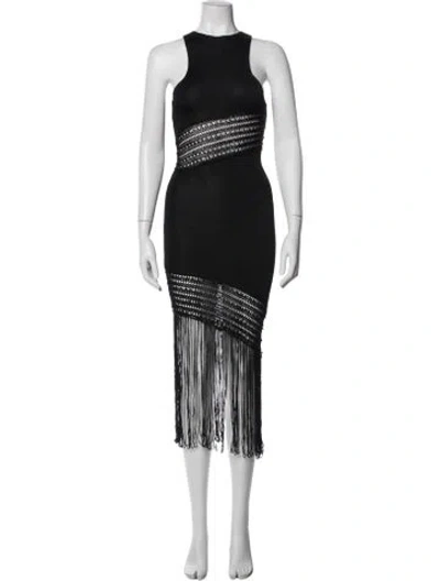 Pre-owned Savannah Morrow The Label Lace Pattern Midi Length Dress W/ Tags In Black