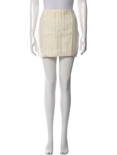 Pre-owned Savannah Morrow The Label Linen Mini Skirt In Neutral