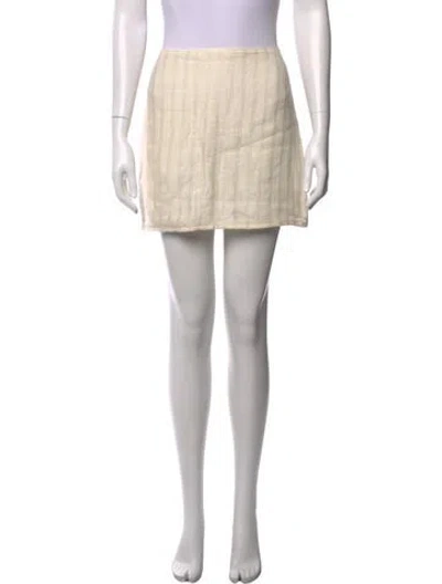 Pre-owned Savannah Morrow The Label Linen Mini Skirt In Neutral