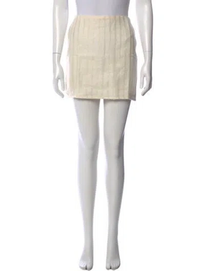 Pre-owned Savannah Morrow The Label Linen Mini Skirt W/ Tags In Neutral