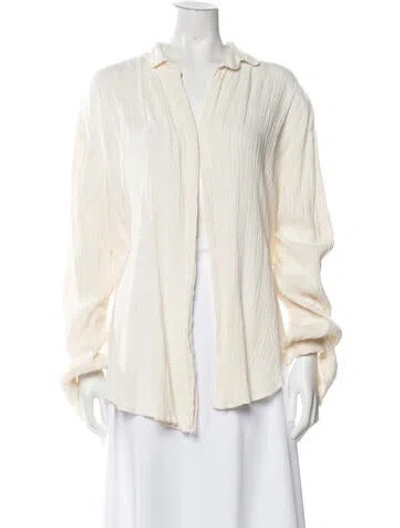 Pre-owned Savannah Morrow The Label Long Sleeve Button-up Top In Neutrals
