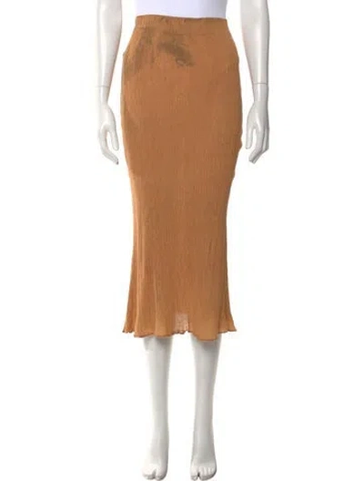 Pre-owned Savannah Morrow The Label Midi Length Skirt In Yellow