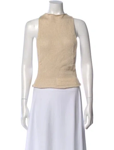Pre-owned Savannah Morrow The Label Mock Neck Sleeveless Top W/ Tags In Brown