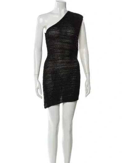 Pre-owned Savannah Morrow The Label One-shoulder Mini Dress In Black